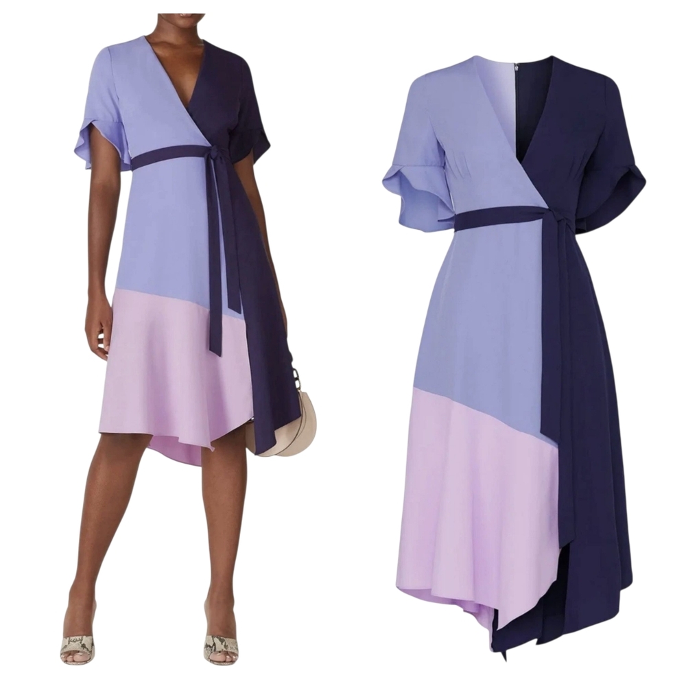 Anthropologie x HUTCH Colorblock Faux Wrap Dress